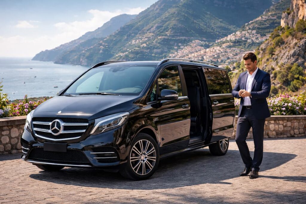 Luxury van at Amalfi Coast overlook